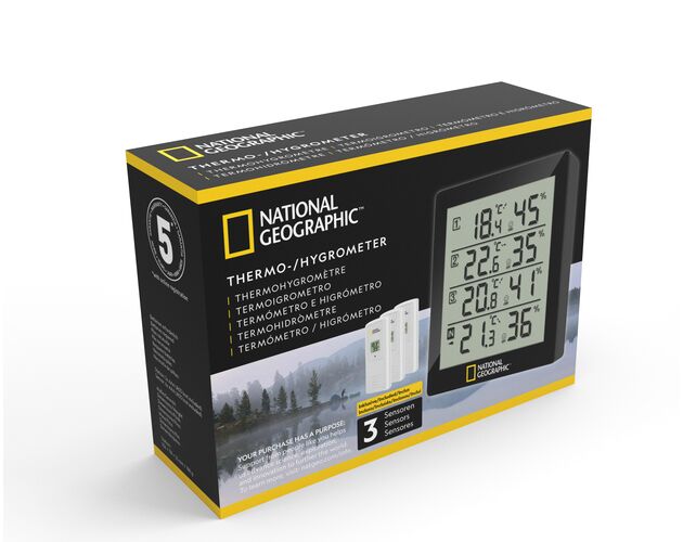 Digitálny termo-hygrometer NATIONAL GEOGRAPHIC pre 4 zóny – čierny, image-6