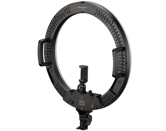 LED kruhové svetlo BRESSER STR-48B 48W s držiakom na kameru a smartfón, image-2