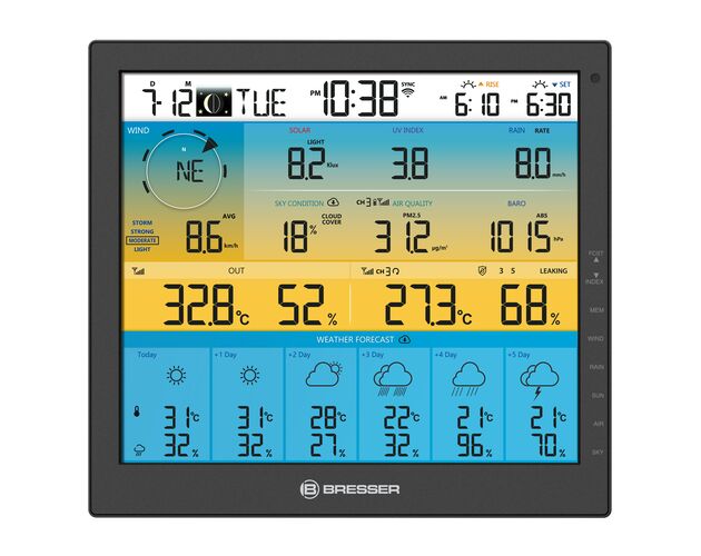 6-dňová meteostanica BRESSER 4CAST PRO SF WLAN 7-v-1 – solárna, image-8