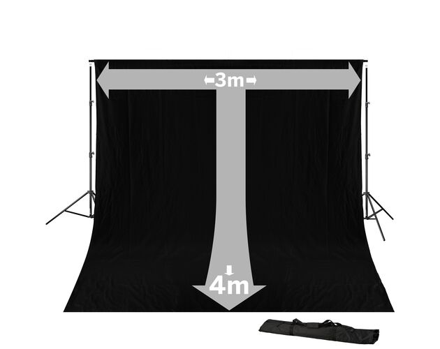 Pozadie BRESSER BR-D23 + látka 3 × 4 m – čierne, image-2