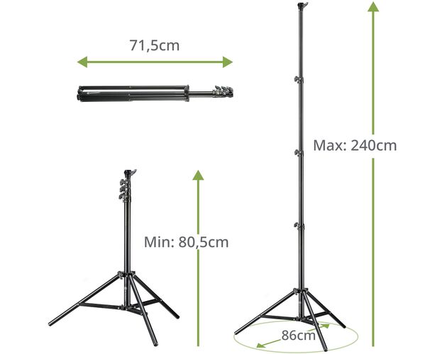 Kompaktný lampový statív BRESSER BR-TP240 PRO-1 – 240 cm, image-3