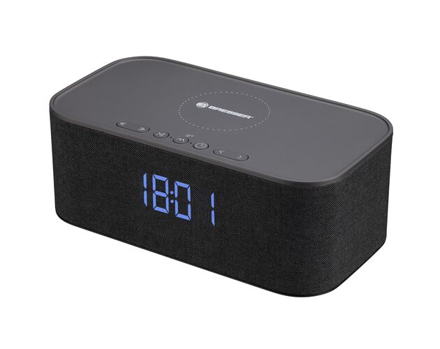 Bluetooth stereo reproduktor BRESSER s budíkom a nabíjaním, image-3