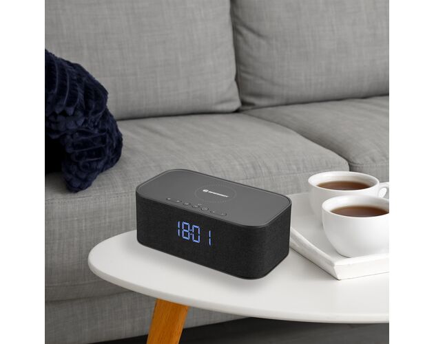 Bluetooth stereo reproduktor BRESSER s budíkom a nabíjaním, image-4