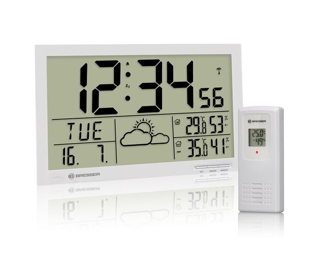 Nástenné hodiny BRESSER MyTime Jumbo LCD – s počasím