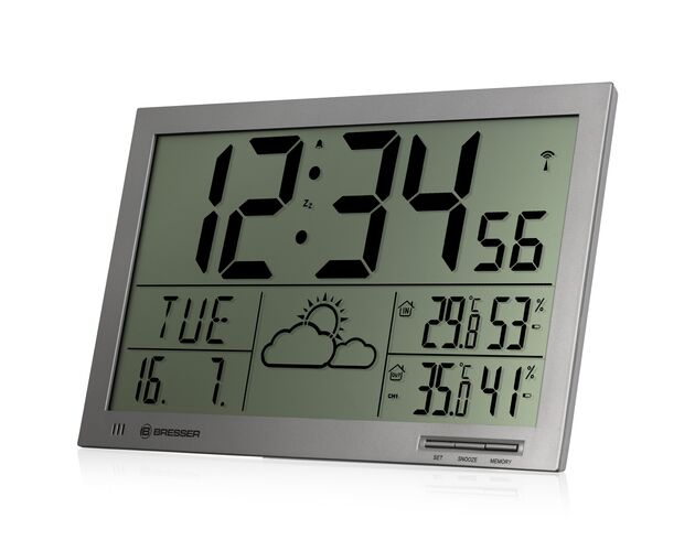 Nástenné hodiny BRESSER MyTime Jumbo LCD – s počasím, image-3