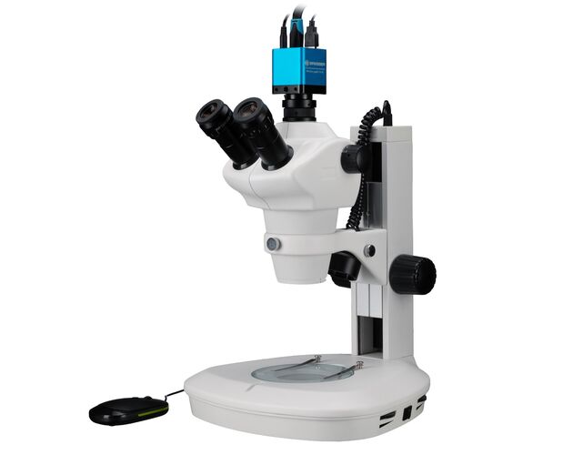 Stereomikroskop BRESSER Science ETD-201 8–50× Trino Zoom + MikroCam MINI Full HD HDMI