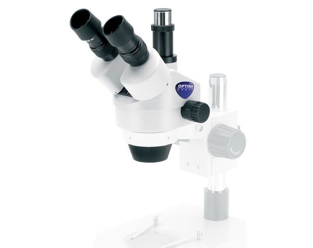 Optika Stereohlava SZO-T, trinokulárna, 6,7×–45×, pracovná vzdialenosť 110 mm, Ø23 mm, click stop, image-2