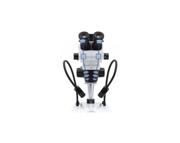 Optika Zoom-stereomikroskop SZO-1, binokulárny, 6,7×–45×, stĺpový statív, bez osvetlenia, image-2