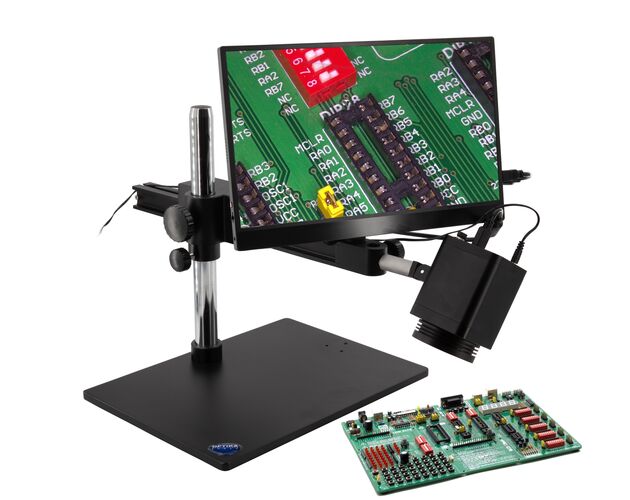Optika Mikroskop IS-4K2, zoom optika 1×–18×, automatické zaostrenie, 8 MP, 4K Ultra HD, závesný statív, 15,6" displej, image-2