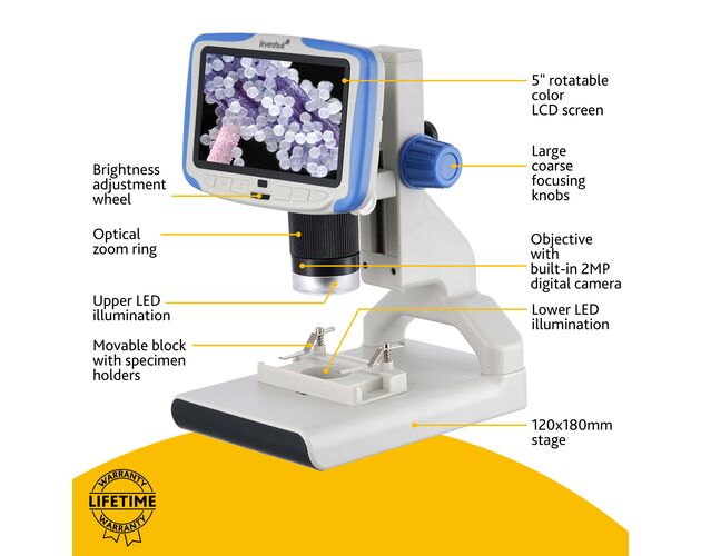 Digitálny mikroskop Levenhuk Rainbow DM500 LCD, image-14