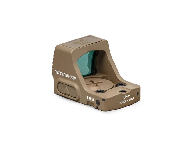 Vortex Defender-CCW 3 MOA Tan Kolimátor, Vyberte model: VORTEX DEFENDER CCW 3 MOA%%%3 MOA bod • 1× zväčšenie • Pieskový • 27g, image-2