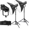 COB LED svetlo BRESSER BR-180RGB Duo Kit so softboxmi